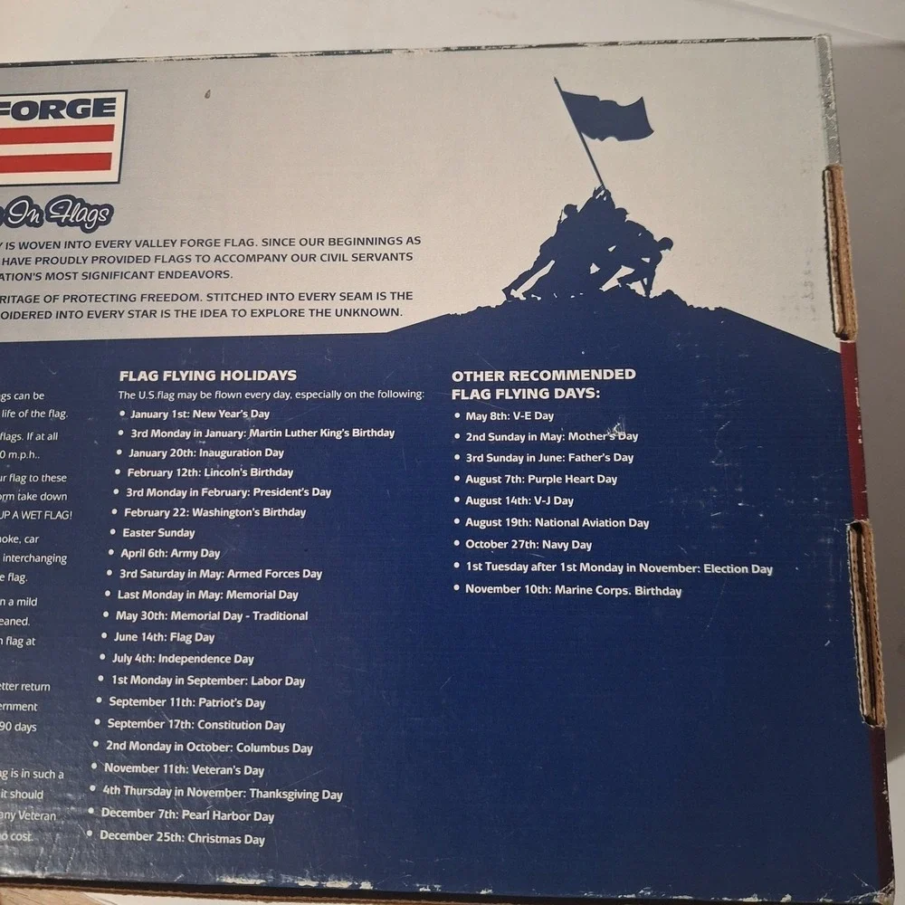 Valley Forge Commercial Grade 5x8  United States Of America Nylon Flag Preowned